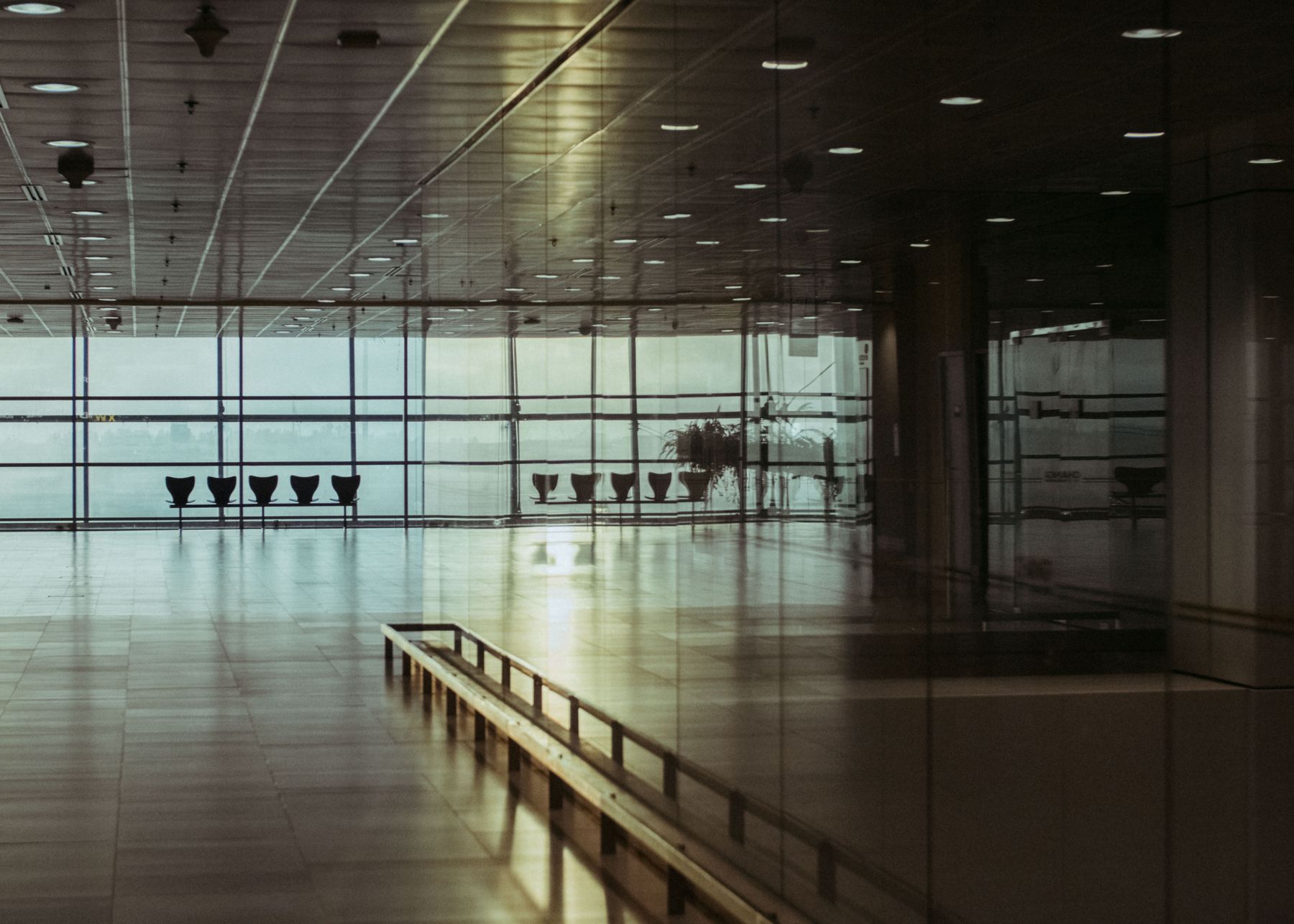 A light-flooded travel terminal